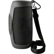 ALKOO Charge 5 Portable Wireless Bluetooth Speaker Silicone Protective Case, Travel Soft Rubber Storage Bag With Shoulder Strap And Carabiner (Protective Case Only), Charger Storage Bag, Office Essential, Digital Cable Camera Bag Electronic Data Cable Organizer, Power Bank Protective Case, Wallet Travel Camera Bag, Unisex Christmas Gift, Teacher Essential, Waterproof Lightweight Large Capacity Portable Accessory - Black - View 1