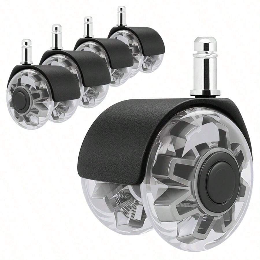 Premium 2-Inch (11*22mm) Office Chair Casters, 2200 Lbs Load Capacity - Heavy Duty, Smooth Rolling, Suitable For All Floors, Quiet And Durable, Ideal Replacement Casters For Home And Office Chairs.