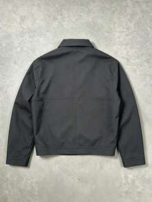 Plus Size Men's Workwear Jacket, Casual Fashion For Spring And Autumn, Suitable For Daily Commute, Work And Outdoor Activities - Black - View 5