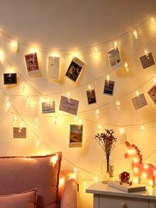 1pc Photo Clip String Lights, LED Clip String Lights, LED Night Light, Atmosphere Light, Room Decor, Home Decor, Holiday Decor, Scene Decor, Wall Decor - Perfect For Home, Bedroom And Anniversary Decoration; Wedding - Photo Clip Light - View 9