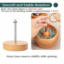 KLONKEE 1pc Jewelry Beading Machine With 1pc Jewelry Dedicated Scoop Or 1pc Jewelry Dedicated Tweezers With Scoop, Convenient Rotating Wooden Clay Beading Machine For Making Belts, Bracelets, Necklaces And Other Beaded Products - Multicolor - View 4
