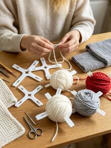 2/4/8pcs Cross-Shaped Yarn Spool, Plastic Yarn Winding Tool, Suitable For Knitting And Crochet, Prevents Yarn Tangling, DIY Craft Accessories, Can Make Pom Poms, Hand-Woven Ornaments, Home Craft Projects, Christmas Holiday Decoration Supplies, Suitable For Craft Enthusiasts - Multiple Styles - View 1