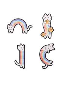 Cute Rainbow Cat Enamel Pins, Cartoon Kitty Brooch Set, Decorative Badges For Backpack, Jacket, Clothing, Lovely Accessory Gift - Multicolor - View 13