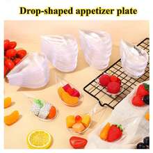 Transparent Boat-Shaped Dessert Spoon, Suitable For Appetizers, Mousse, Pudding, Sashimi Snacks, Wedding Party Gathering Cold Buffet Platter, Home Banquet Bar Creative Snack Container, Minimalist Luxury Plating Decor Tableware - Clear - View 9