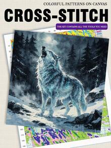 14CT Printed Cross Stitch Kit. Forest Animals. Relaxing DIY For Adult Beginners. Includes Cloth, Needles, Threads & Chart. Handmade Wall Art Decor Gift. 40x40cm/15.7x15.7in. - 14CT-40X40CM - View 12