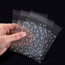 100pcs White Polka Dot Frosted Self-Adhesive Bags, Suitable For Gift Packaging, Jewelry Packaging Display And Retail Accessories - Self-adhesive Bag - View 8