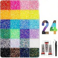 32,000pcs/40 Colors/6mm Flat Back Rhinestone Set, Multi-Color Handmade Gemstone Set With Pickup Pen And Tweezers, Suitable For DIY, Clothing, Shoes, Shiny Decorations, Colorful Mixed Palette - Multicolor - View 17