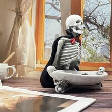 2pcs Windbreaker Skull Tray, Hallway Tabletop Decor Statue, Decorative Item, Suitable For Keys, Jewelry, Wallet And Other Small Items - View 4