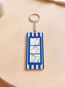 1pc Custom Photo Keychain For Couples, Personalized Strip Style Key Ring, Romantic Couple Memory Keepsake Gift For Boyfriend Girlfriend - Multicolor - View 10