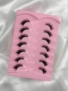 Hinarin 7 Pairs Half Lashes Wispy Cat Eye Half Eyelashes Natural Look Soft False Lash Handmade Faux Mink Fake Eyelashes For All Occasions Parties And Daily Use Fake Lashes False Eyelashes - View 3