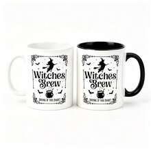 1pc 11oz Witch Potion Witch Pattern Ceramic Coffee Mug, Vintage Halloween Quote Tea Cup, Birthday, Halloween Party, Christmas, Thanksgiving Holiday Gift For Witch Lover Friends - Multicolor - View 9