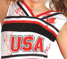 Rubies Zombie Cheerleader Costume For Girls, Complete Terrifyingly Fun Costume With Red And White Dress And Pom Poms, Ideal For Halloween - Option 1 - View 4