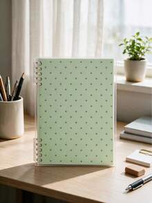 A 120-Page Heart-Shaped Simple Snap Notebook With Dotted Patterns, A5 Size With Horizontal Lines, Water-Resistant, Pages Can Be Detached. A Portable Notebook For Students. (Snap Fasteners Need To Be Installed By Yourself) - A5 - View 5