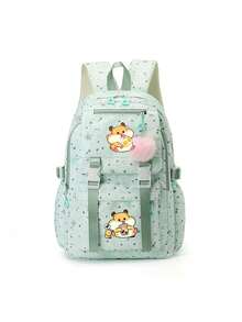 1 Pc, Creative Hamster Pattern Printed Backpack, Large Capacity Casual Backpack, Adjustable Shoulder Straps, Suitable For Daily Commuting And Travel - one-size - View 7