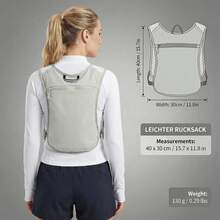 Running Vest Backpack With 500ml Water Bottle,Hydration Backpack Water Backpack Hydration Vest With 500ml Soft Flask, Lightweight Adjustable Running Backpack For Women Men,Perfect For Night Trainings Marathon Cycling Climbing - Grey Backpack + 500ML - View 3