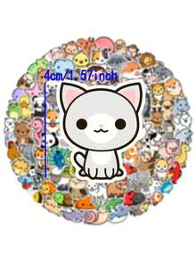 TOOUEE 100-200pcs Cute Kawaii Animals Theme Mini Stickers ,Vinyl Stickers For Water Bottle, Laptop,Phone, Scarpbook, Skateboards, Sticker Packs -Creative Stickers For Party Favors, Christmas Stocking Stuffers,Birthday Decorations - Multicolor - View 3