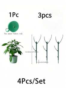 5/3Pcs Monstera Plant Support Stakes Set 5 Stakes + 1 Roll 1m Hook And Loop Stackable Tall Durable Vine Support For Climbing Plant Stem Outdoor Garden Patio Balcony Minimalist Nature Inspired Spring Gardening Gift - Multiple Styles - View 13