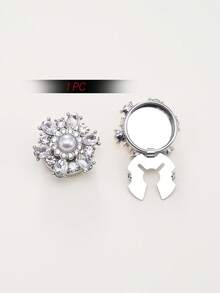 1/2/4pcs 22mm Women's Rhinestone Button Covers, Crystal Button Covers, Detachable Clip-On Button Covers, Crystal Decorative Buttons For Clothing, Lead-Colored - Multicolor - View 16