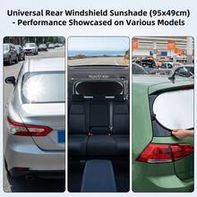 Car Rear Window Sunshade, Thickened Car Window Sunshade, Heat Insulation & Cooling, Suitable For Most Cars, SUVs, Sedans, Foldable & Portable Design, Universal - A - View 2