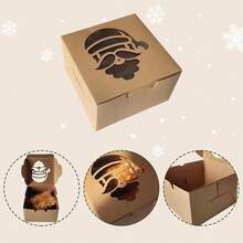Christmas Gift Packaging Box Kraft Paper Window Box Santa Claus Christmas Tree Gift Packing Box Party Gift Box - Multicolor - View 7