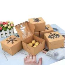 Christmas Gift Packaging Box Kraft Paper Window Box Santa Claus Christmas Tree Gift Packing Box Party Gift Box - Multicolor - View 1