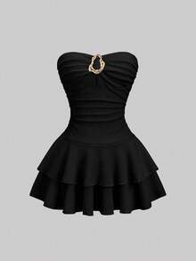 Women Mini Dresses - Black - View 7