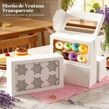 6 cajas de magdalenas con ventana automática, 20 Pcs de cajas de magdalenas de 24x16x7.5cm, cajas de panadería para magdalenas - Ver 3