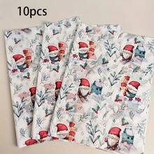 Santa Claus Skiing Design Tissue Paper, 20*14 Inch Gift Wrapping Paper, Suitable For Christmas Decoration, New Year Gifts, Weddings, Thanksgiving, Birthday Gift Wrapping, Bouquet Wrapping, Gift Bag Filler And Party Gifts - Multicolor - View 12