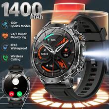 KENPANG Rugged Durable Smart Watch For Men, 1400mAh Massive Battery, Built-In Dual-LED Flashlight, 1.7-Inch Large Screen, IPX8 Waterproof & Drop-Resistant, 100+ Sports Modes, 24/7 Health Monitoring, Sleep Step Tracker, Men's Fitness Tracker, IOS Android - View 14