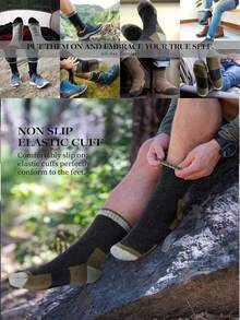 5 Pairs Men's Thick Thermal Crew Socks, Warm Wool Blend Socks For Outdoor Sports Like Hiking, Skiing In Winter, Cozy Socks - Multicolor - View 7