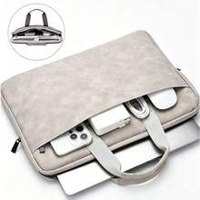 Premium Faux Leather Laptop Sleeve - Durable, Full-Open Design, Fits 13-14 Inch Devices - Ideal For Daily Office Use, Stylish And Fashionable, Essential For Back To School Laptop Bag School Supplies - 13-14Inches - View 1