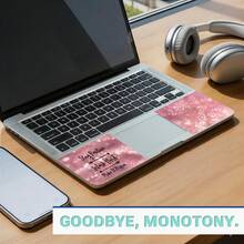 15.6 Inch Laptop Skin Sticker, Vinyl Material, Protects Laptop Appearance (Includes 2 Wrist Rests), Waterproof And Moisture-Proof, Customizable, 1 Set Of 15 Inch Laptop Skin With Cute Glitter Pattern, Can Be Measured And Trimmed To Fit Any Size - View 5