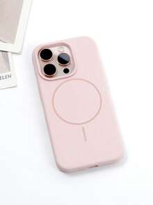 Luxury Magnetic Soft Silicone Phone Case, Compatible With IPhone 18ProMax 18Pro 17Pro Max 17 16 15 14 13 12 11 Pro Max Plus, Supports Magnetic Wireless Charging, Shockproof Protective Cover - Pink - View 9
