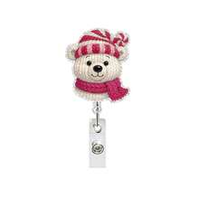 1PC Christmas Retractable Acrylic Badge Reel, Knitted Style ID Card Holder, Anti-Loss Badge Clip For Nurses - Multicolor - View 9
