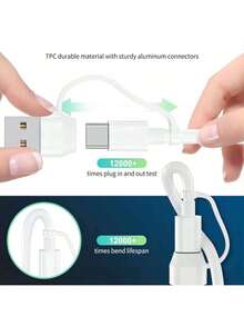 4-In-1 USB A/Type-C Charger And Multi-Function Fast Charging Cable. Compatible With Apple Watch Ultra/SE/11/10/9/8/7/6/5/4/3/2/1 Series. Suitable For IPhone 17/16/15/14/13/12/11. - White - View 6