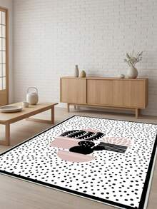 Digitally Printed Non-Slip Washable Runner And Area Rug Living Room Carpet, Modern Design | Modern, Scandinavian, Bohemian And Classic Styles | 100% Polyester - Creamy White - View 4