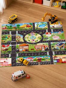 1件停車場場景遊戲地圖遊戲盤，趣味野餐遊戲墊，策略遊戲道具，多人互動挑戰，便攜團隊建設/同事壓力釋放，室內/室外多功能墊，戶外旅行裝飾，野餐毯 - 多色 - 查看 2