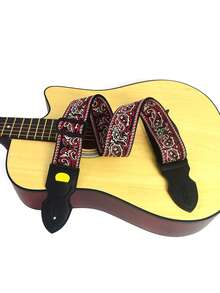 Thickened & Extended Adjustable Embroidered Guitar Strap, Anti-Slip Shoulder Pad, Fashionable Colorful Guitar Strap With Pick Holder - Washable Fabric Material, Suitable For Bass, Acoustic Guitar, Electric Guitar, Ideal Gift For Guitar Enthusiasts And Musicians - Multicolor - View 17