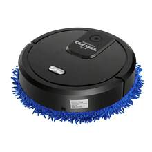 Robot Mop With Self-Emptying Base, 60min Cleaning, 360° Full-Surround Wipe Smart Robot Vacuum Cleaner Sweeping Mopping Smart Mop With Humidifying Function, Wet And Dry Available (White) - Black - View 6