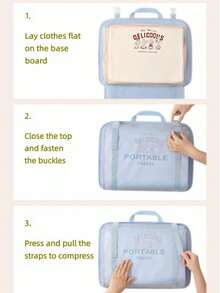 1PC Compression Packing Cube Space-Saving Travel Clothes Storage Bag Portable Organizer For Clothing - Multicolor - View 3