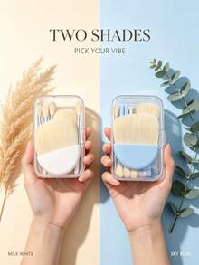 Luxurious Mini Portable Travel Makeup Brush Set, 6pcs Mini Eyeshadow, Blush, Powder, Highlighter, Brow Powder Makeup Tools - Multicolor - View 5