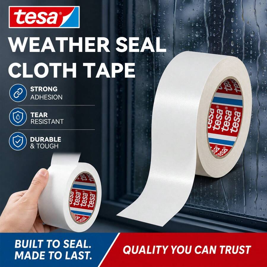Tesa 4687 布基膠帶 強力黏著 耐候性 橡膠黏著膠帶 適用於戶外帳篷固定、管路密封