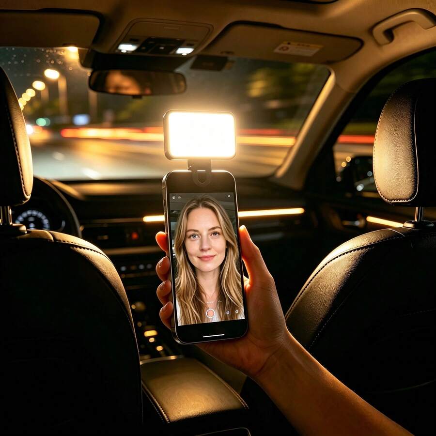 1pc LED Selfie Fill Light, Portable Mini Clip-On Fill Light, Suitable For Phone And Computer, Makeup, Zoom Meetings, Live Streaming, Vlog, Perfect Selfie And Video Call, 150mAh
