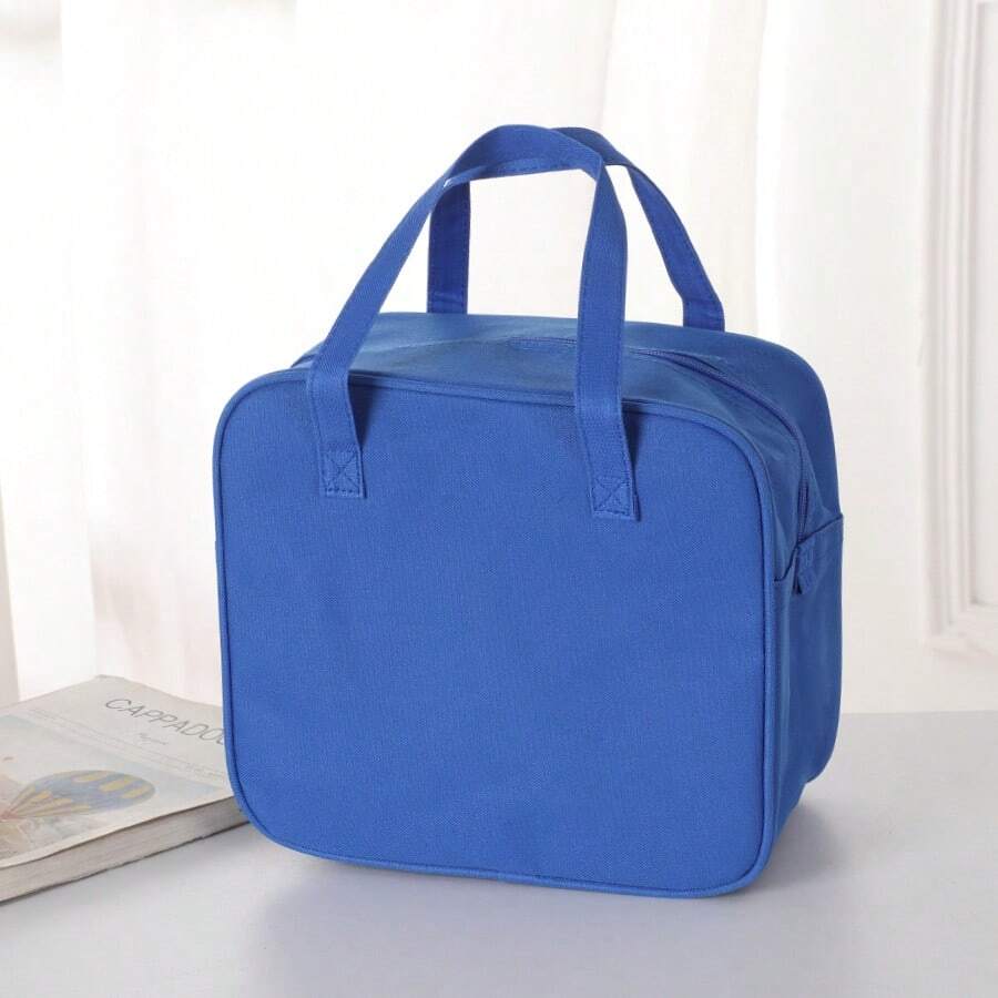 Fashionable Cute Animal Print Insulated Fresh-Keeping Large Capacity Bento Lunch Box Bag, Insulated Lunch Bag For Work - Blue - View 1