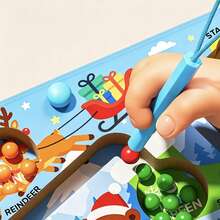 1 Set Wooden Christmas Ball Color Sorting Board With Acrylic Protection, Children's Color Recognition Matching Maze Toy, Early Education Educational Toy - Multicolor - View 2