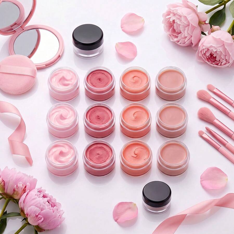 20pcs Round Plastic Cosmetic Containers With Lids, Suitable For Creams, Lotions, Samples, 3/5/10/15/20ml (Black Lids)