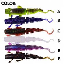 PRO BEROS Proberos 10/14pcs Soft Bait Fishing Swimbait, Worms Bionic Soft Fishing Bait, Soft Plastic Lures For Trout Walleye Bass Fishing. - Multicolor - View 2