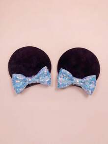 2pcs Kids Red Sequin Bow Mouse Ear Hair Clips, Cute Cartoon Hair Accessories For Girls Party Performance, Yellow - Multicolor - View 27