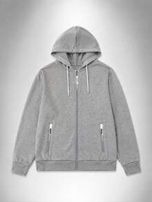 Women's Lightweight Zip-Up Hoodie, Soft And Comfortable, Suitable For Fitness And Daily Wear - Grey - View 3