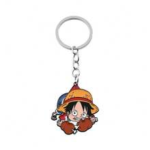 1個 One Piece 動漫鑰匙圈 路飛 索隆 金屬琺瑯鑰匙環 卡通角色吊飾 背包配件 動漫迷禮物 - 彩色 - 查看 25
